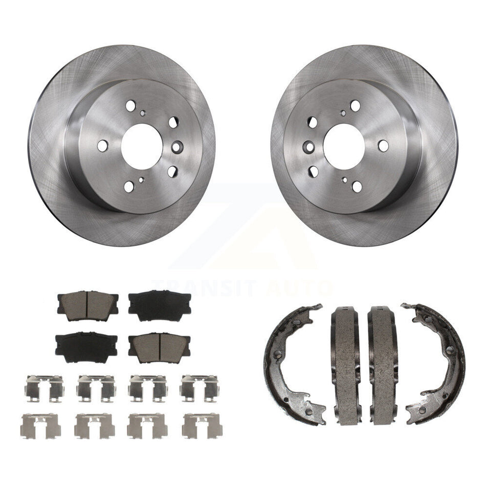 Rear Disc Rotors Ceramic Pads Parking Brake Shoes Kit For Toyota Camry Lexus ES350 Avalon K8C-104049
