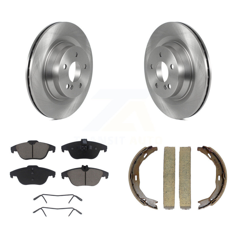 Rear Disc Rotors Ceramic Pads And Parking Brake Shoes Kit For Mercedes-Benz E550 K8C-104065