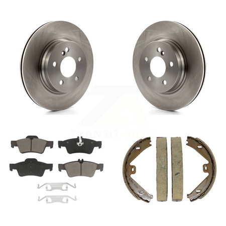 Rear Disc Rotors Ceramic Pads And Parking Brake Shoes Kit For Mercedes-Benz E550 K8C-104066