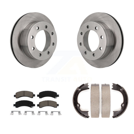 Rear Disc Rotors Ceramic Pads And Parking Shoes Kit For Chevrolet GMC Savana 2500 Express K8C-104089