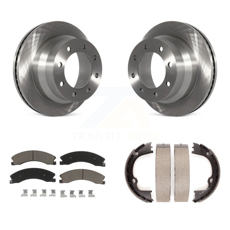 Rear Disc Rotors Ceramic Pads Parking Shoes Kit For GMC Savana 3500 With Dual Wheels K8C-104090