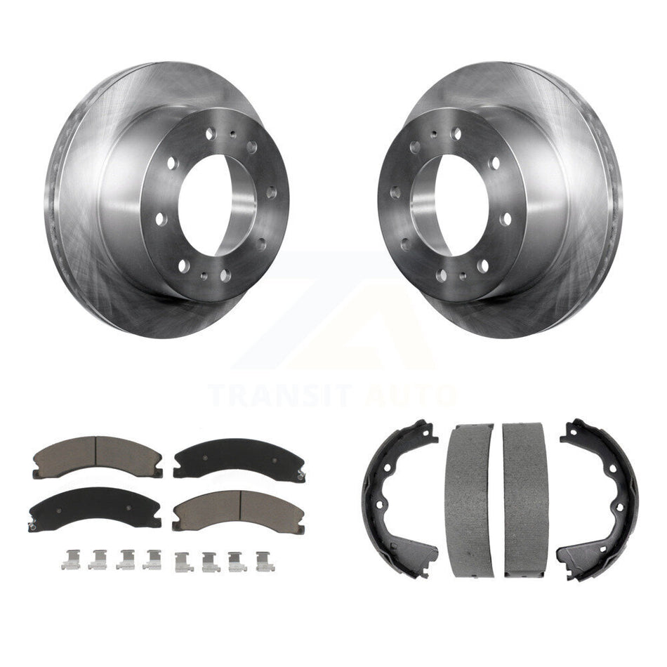 Rear Disc Rotors Ceramic Pads Parking Shoes Kit For GMC Sierra 2500 HD Chevrolet Suburban K8C-104095