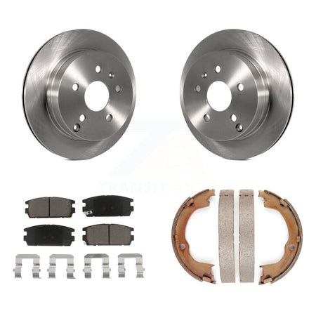 Rear Disc Rotors Ceramic Pads & Parking Brake Shoes Kit For Chevrolet Equinox GMC Terrain K8C-104103