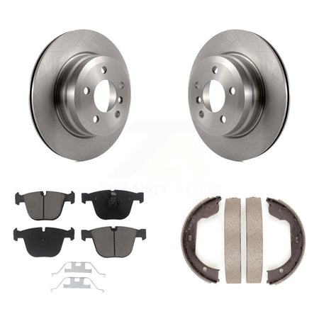 Rear Disc Rotors Ceramic Pads And Parking Shoes Kit For 2009 BMW X6 xDrive35i From 10 08 K8C-104115