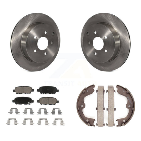 Rear Disc Rotors Ceramic Pads & Parking Brake Shoes Kit For 2003-2005 INFINITI FX35 FX45 K8C-104125