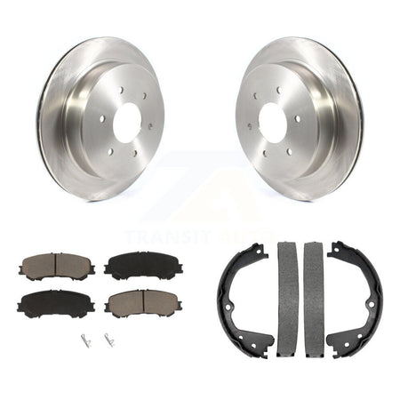 Rear Disc Rotors Ceramic Pads And Parking Brake Shoes Kit For 2017-2023 Nissan TITAN K8C-104129