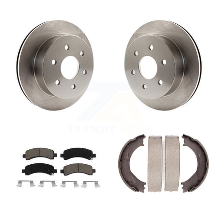 Rear Disc Rotors Ceramic Pads And Parking Shoes Kit For Chevrolet Express 2500 GMC Savana K8C-104147