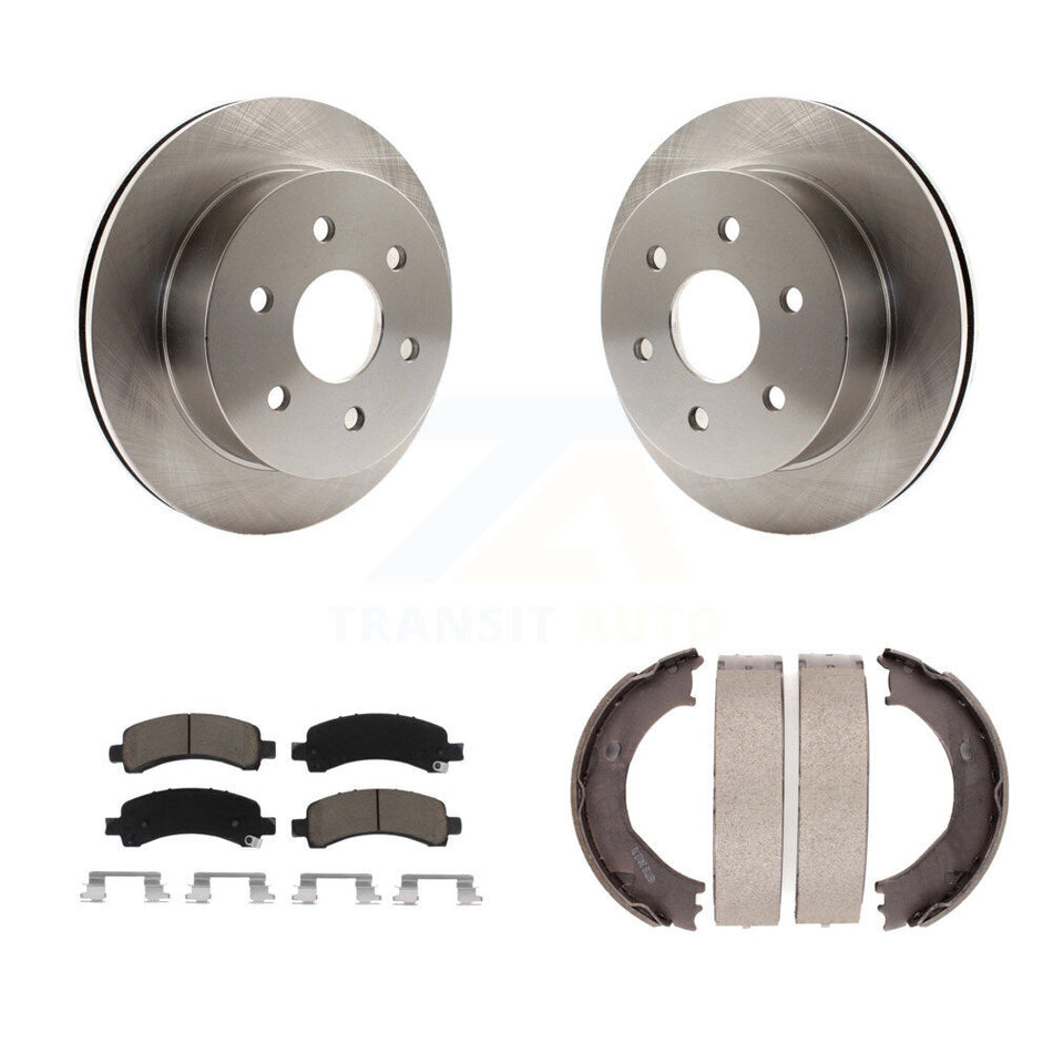 Rear Disc Rotors Ceramic Pads And Parking Shoes Kit For Chevrolet Express 2500 GMC Savana K8C-104147