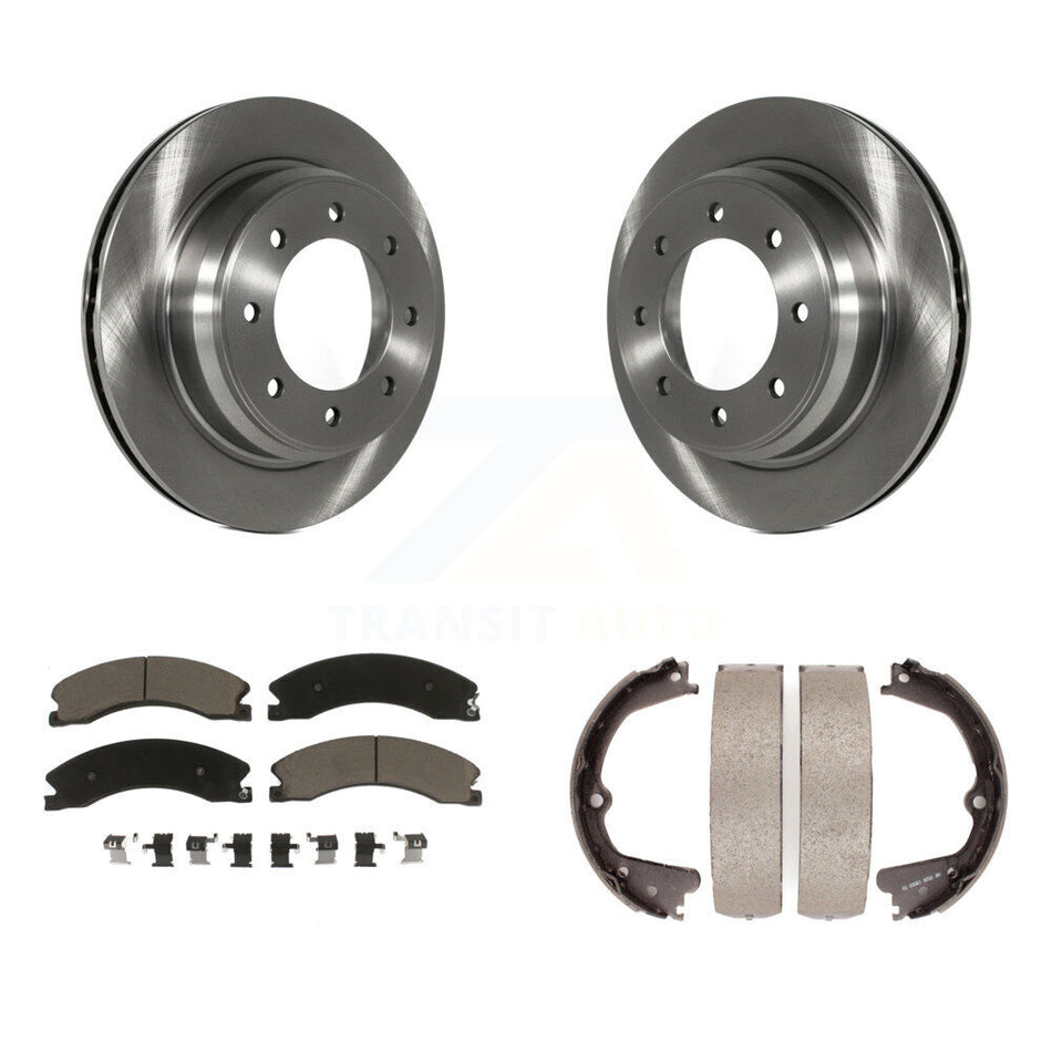 Rear Disc Rotors Ceramic Pads Parking Shoes Kit For 2012-2019 Nissan NV2500 NV3500 NV1500 K8C-104181