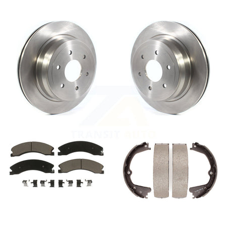 Rear Disc Rotors Ceramic Pads And Parking Brake Shoes Kit For 2016-2019 Nissan TITAN XD K8C-104182