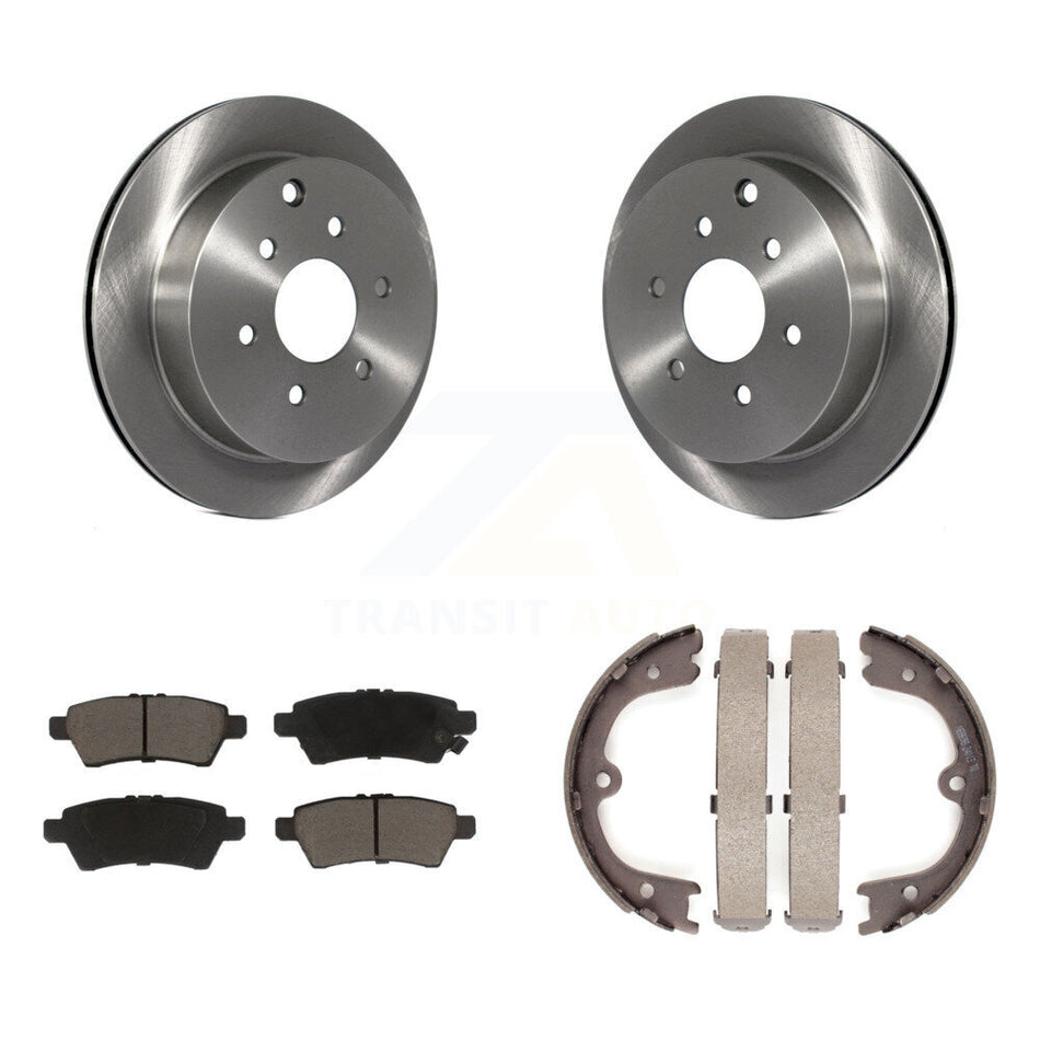 Rear Disc Rotors Ceramic Pads And Parking Brake Shoes Kit For 2006-2007 Nissan Xterra K8C-104193