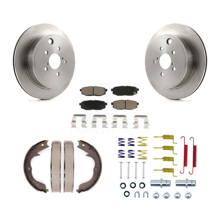 Rear Disc Rotors Ceramic Pads Parking Brake Shoes Hardware Kit For Subaru Outback Legacy K8C-104252