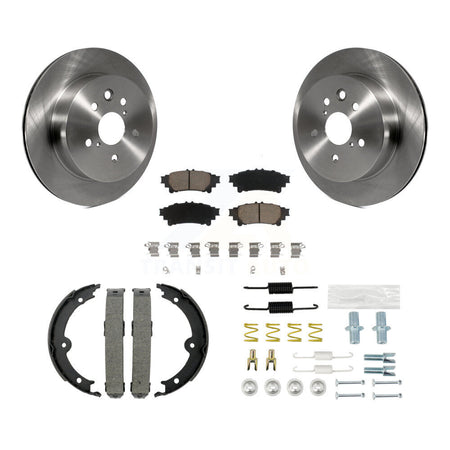 Rear Disc Rotors Ceramic Pads Parking Brake Shoes And Hardware Kit For Lexus IS250 K8C-104256