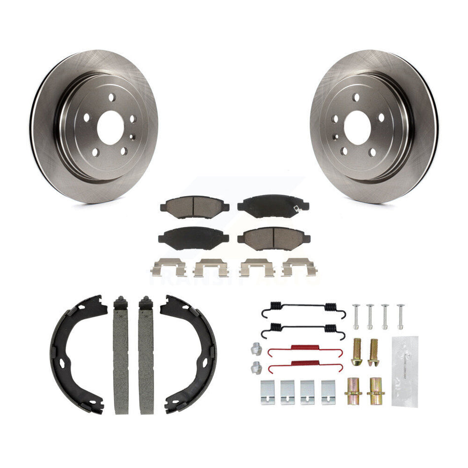Rear Disc Rotors Ceramic Pads Parking Brake Shoes And Hardware Kit For Cadillac CTS K8C-104269