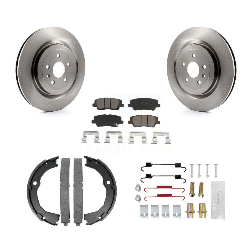 Rear Disc Rotors Ceramic Pads Parking Shoes Hardware Kit For Cadillac CTS Coupe with 6.2L K8C-104271