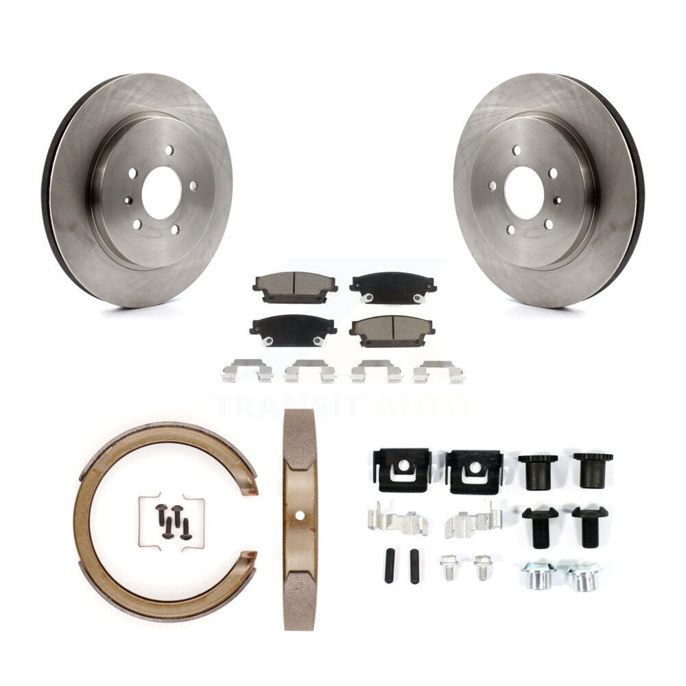 Rear Disc Rotors Ceramic Pads Parking Brake Shoes And Hardware Kit For Cadillac STS K8C-104286