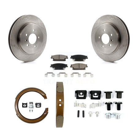 Rear Disc Rotors Ceramic Pads Parking Brake Shoes And Hardware Kit For Cadillac CTS STS K8C-104287