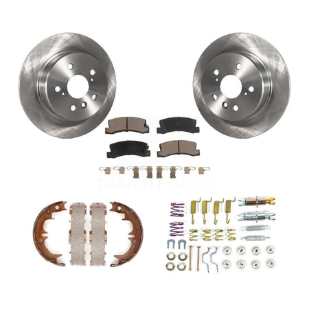 Rear Disc Rotors Ceramic Pads Parking Shoes & Hardware Kit For 1999-2003 Lexus RX300 AWD K8C-104327