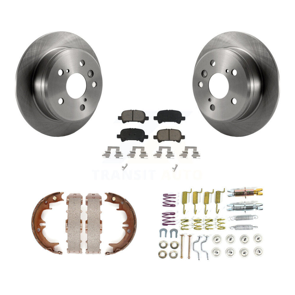 Rear Disc Rotors Ceramic Pads Parking Brake Shoes & Hardware Kit For Toyota Camry Solara K8C-104330
