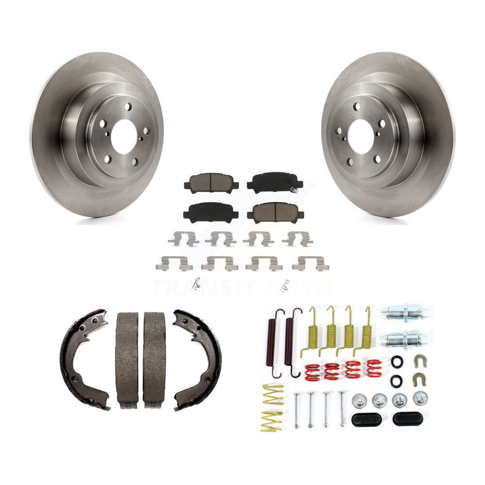 Rear Disc Rotors Ceramic Pads Parking Brake Shoes And Hardware Kit For 2000 Subaru Legacy K8C-104342