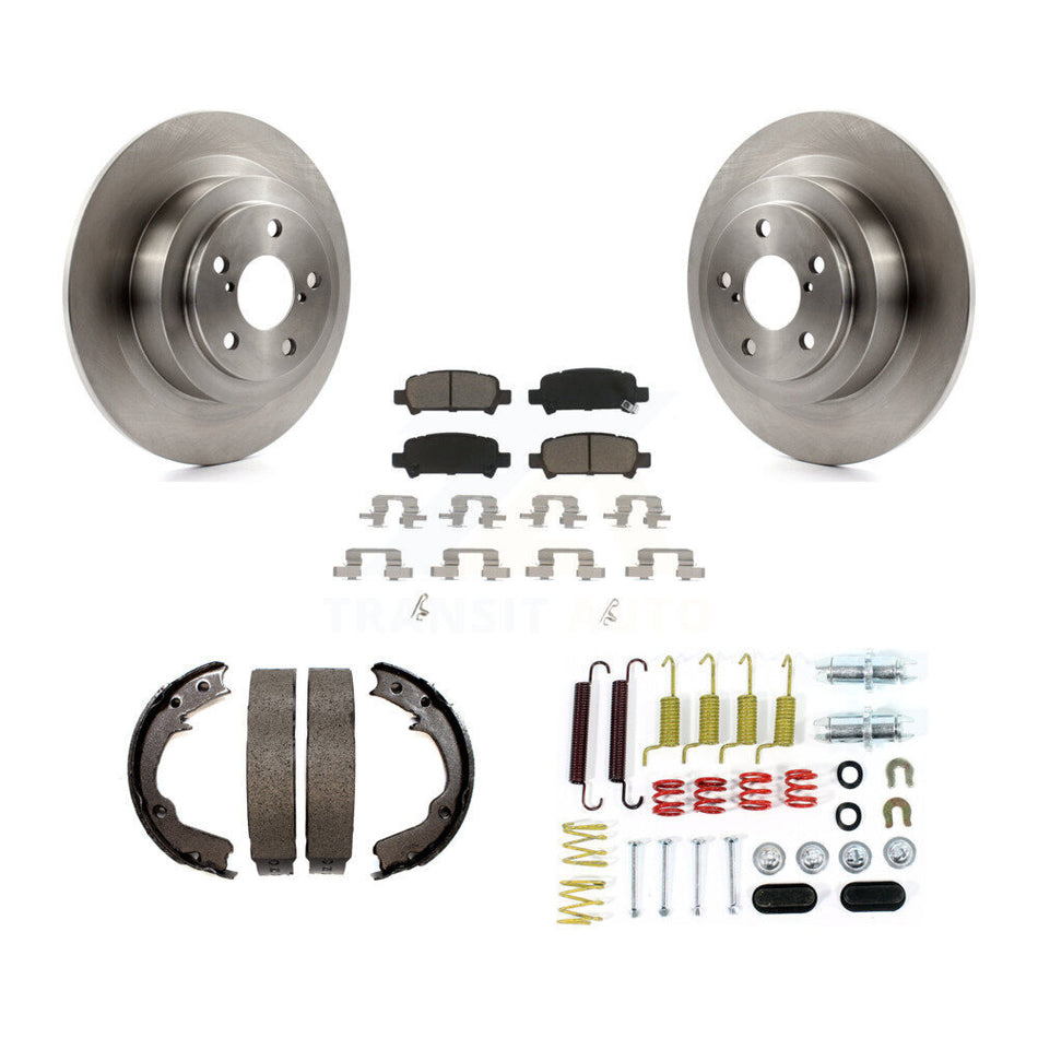 Rear Disc Rotors Ceramic Pads Parking Brake Shoes And Hardware Kit For 2000 Subaru Legacy K8C-104342