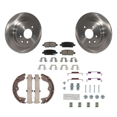 Rear Disc Rotors Ceramic Pads Parking Shoes And Hardware Kit For INFINITI G35 Nissan 350Z K8C-104366