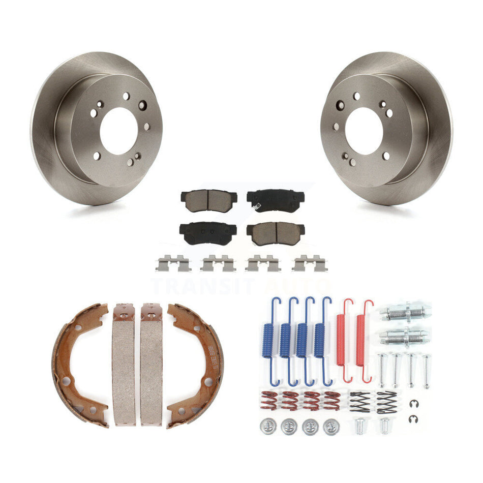 Rear Disc Rotors Ceramic Pads Parking Brake Shoes And Hardware Kit For Hyundai Elantra K8C-104371
