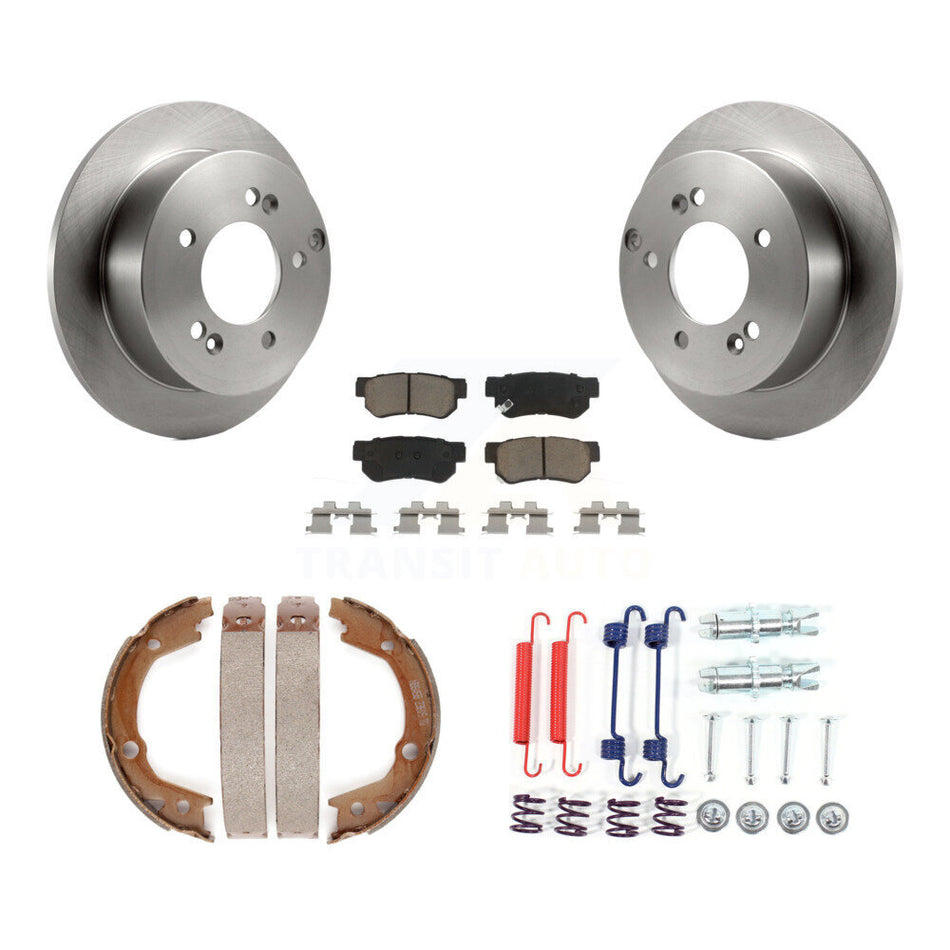 Rear Disc Rotors Ceramic Pads Parking Shoes Hardware Kit For Hyundai Tucson Kia Sportage K8C-104373