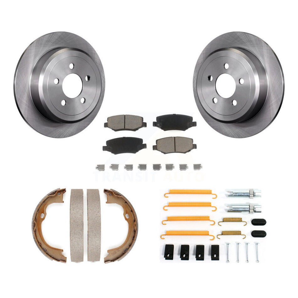Rear Disc Rotors Ceramic Pads Parking Shoes And Hardware Kit For Jeep Liberty Dodge Nitro K8C-104491