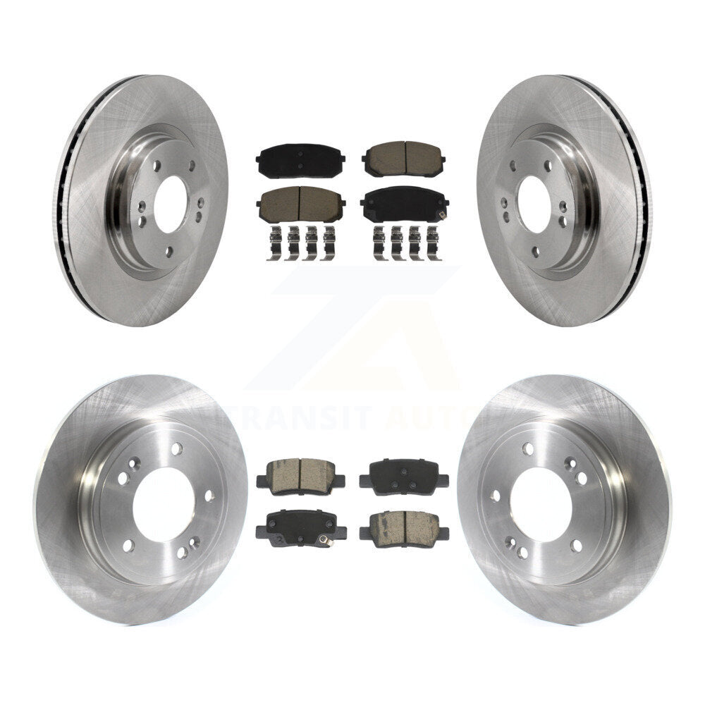 Front Rear Brake Rotors & Ceramic Pad Kit For Hyundai Elantra With Electric Parking K8C-104552