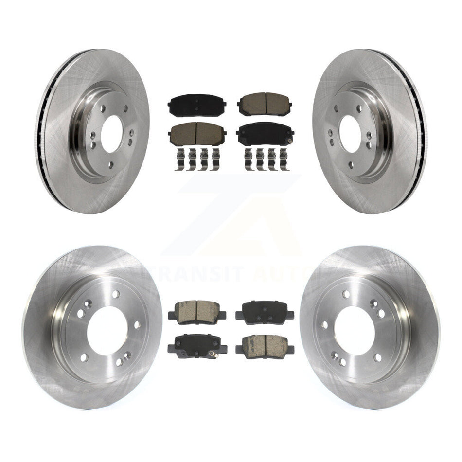 Front Rear Brake Rotors & Ceramic Pad Kit For Hyundai Elantra With Electric Parking K8C-104552