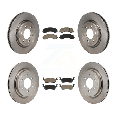 Front Rear Disc Brake Rotor Ceramic Pad Kit For Ford F-150 With 350mm Diameter K8C-104564