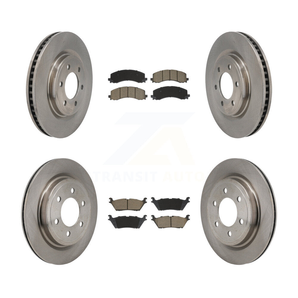Front Rear Disc Brake Rotors And Ceramic Pads Kit For Ford F-150 Lightning K8C-104565