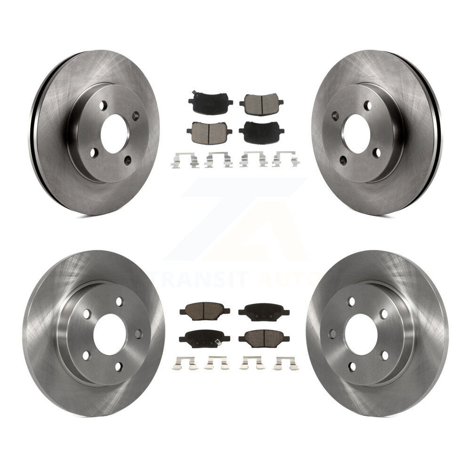 Front Rear Disc Brake Rotor And Ceramic Pad Kit For 2007-2008 Pontiac G5 rear brakes K8C-104578