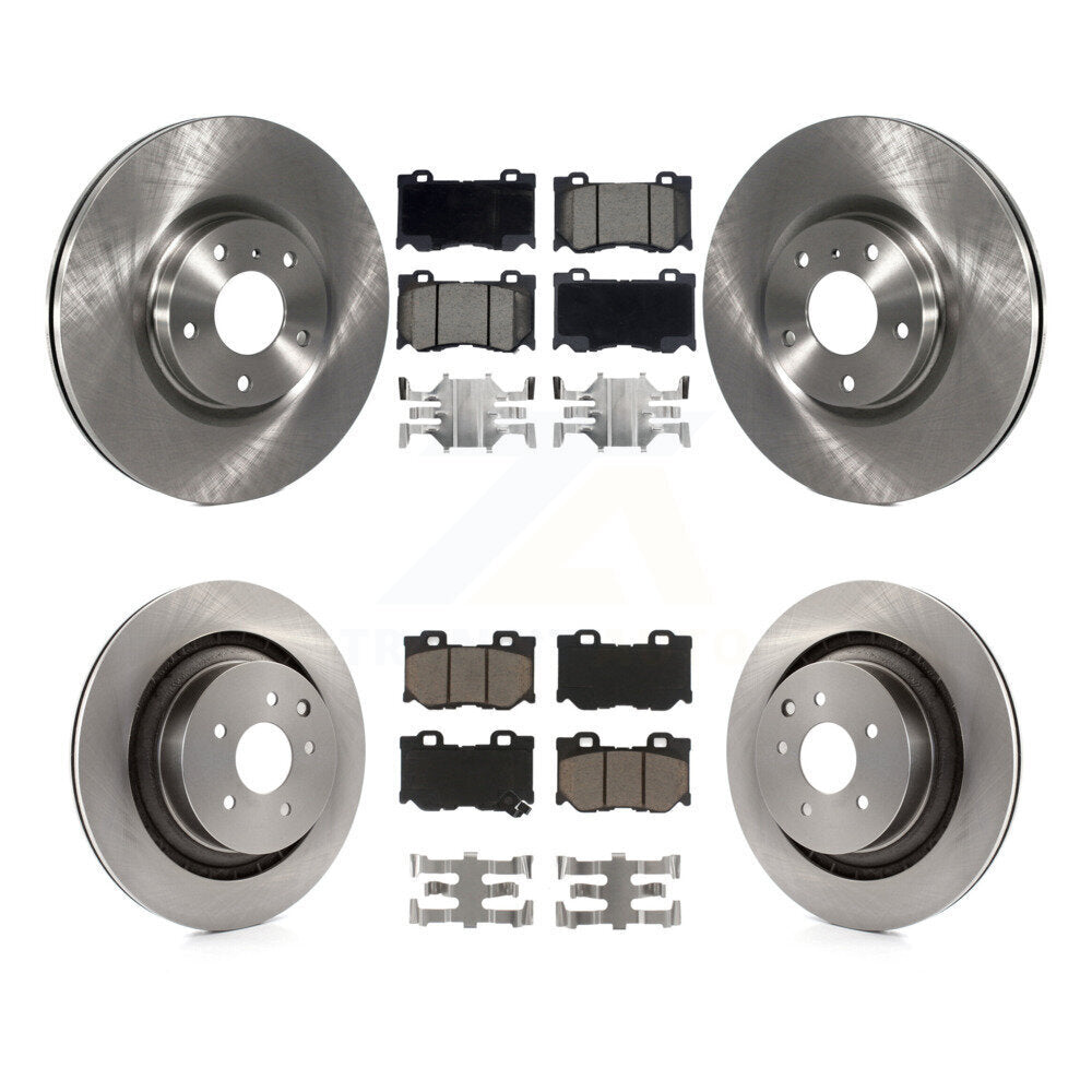 Front Rear Brake Rotors Ceramic Pad Kit For 2009-2013 INFINITI G37 AWD With Brembo Brakes K8C-104580