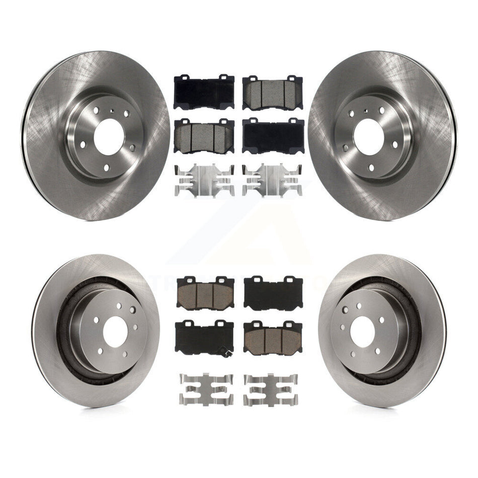 Front Rear Brake Rotors Ceramic Pad Kit For 2009-2013 INFINITI G37 AWD With Brembo Brakes K8C-104580