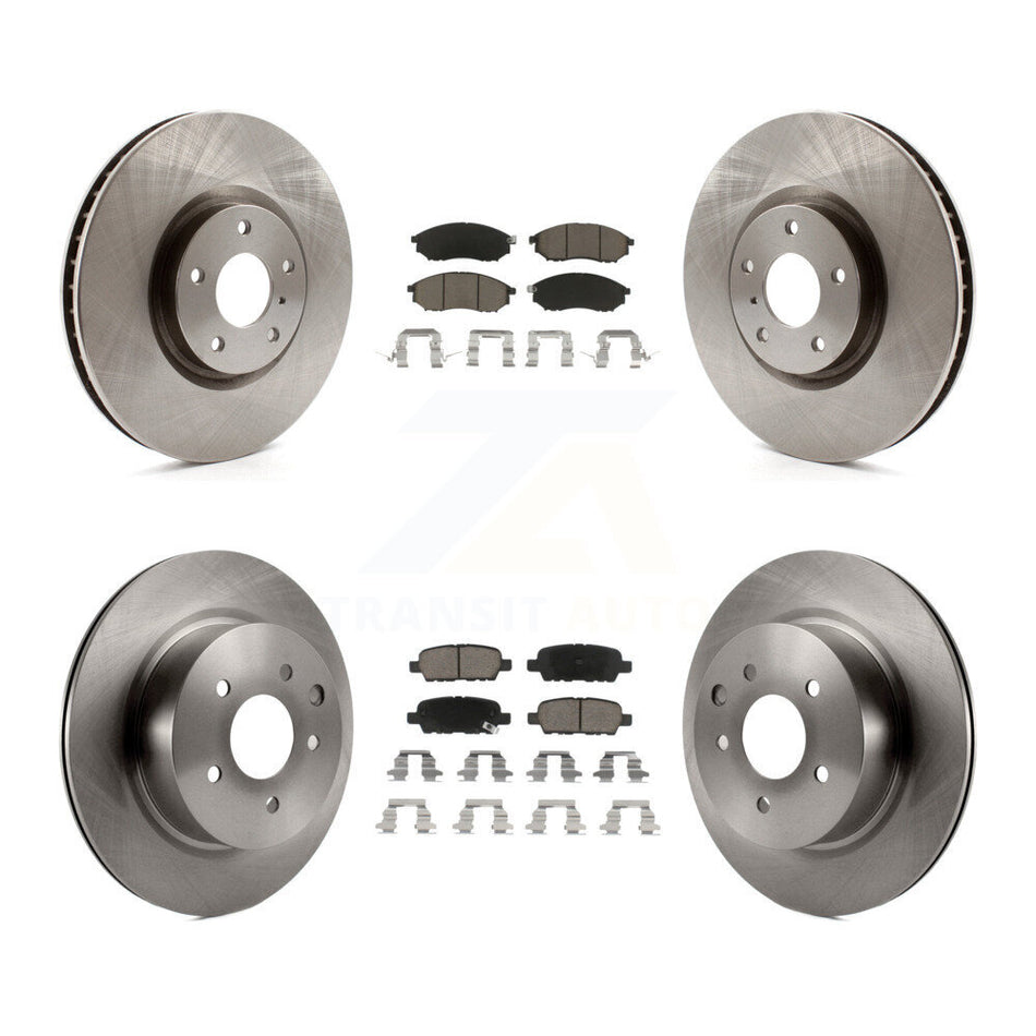 Front Rear Brake Rotor & Ceramic Pad Kit For 2009-2013 INFINITI G37 Without Brembo Brakes K8C-104581