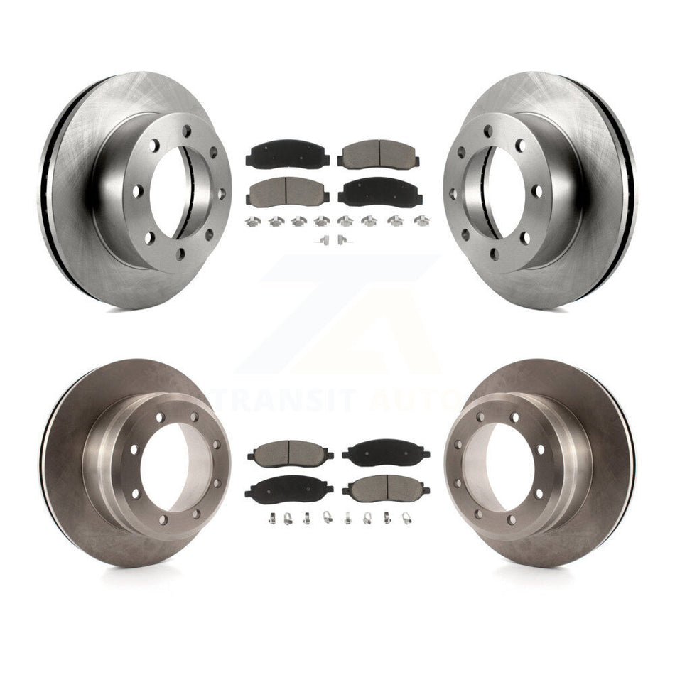 Front Rear Brake Rotors & Ceramic Pad Kit For Ford F-250 Super Duty With Dual Wheels K8C-104590