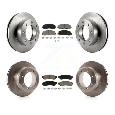 Front Rear Brake Rotors & Ceramic Pad Kit For Ford F-250 Super Duty With Dual Wheels K8C-104591