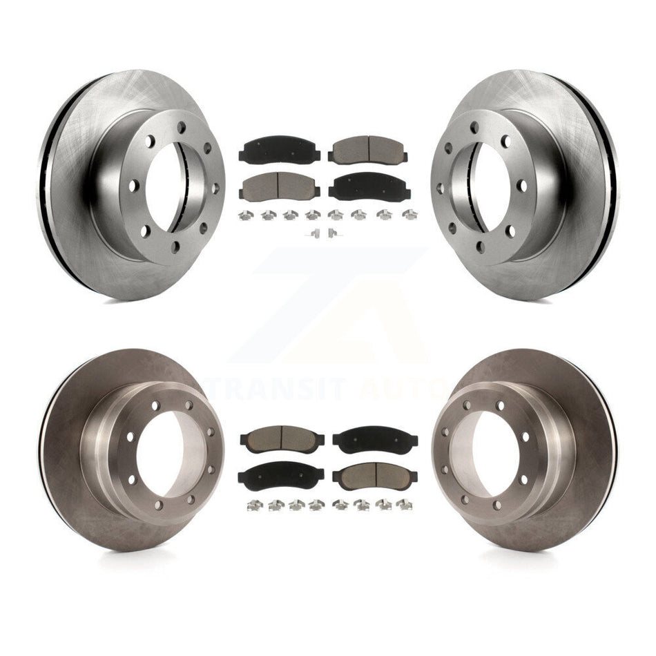 Front Rear Brake Rotors & Ceramic Pad Kit For Ford F-250 Super Duty With Dual Wheels K8C-104591