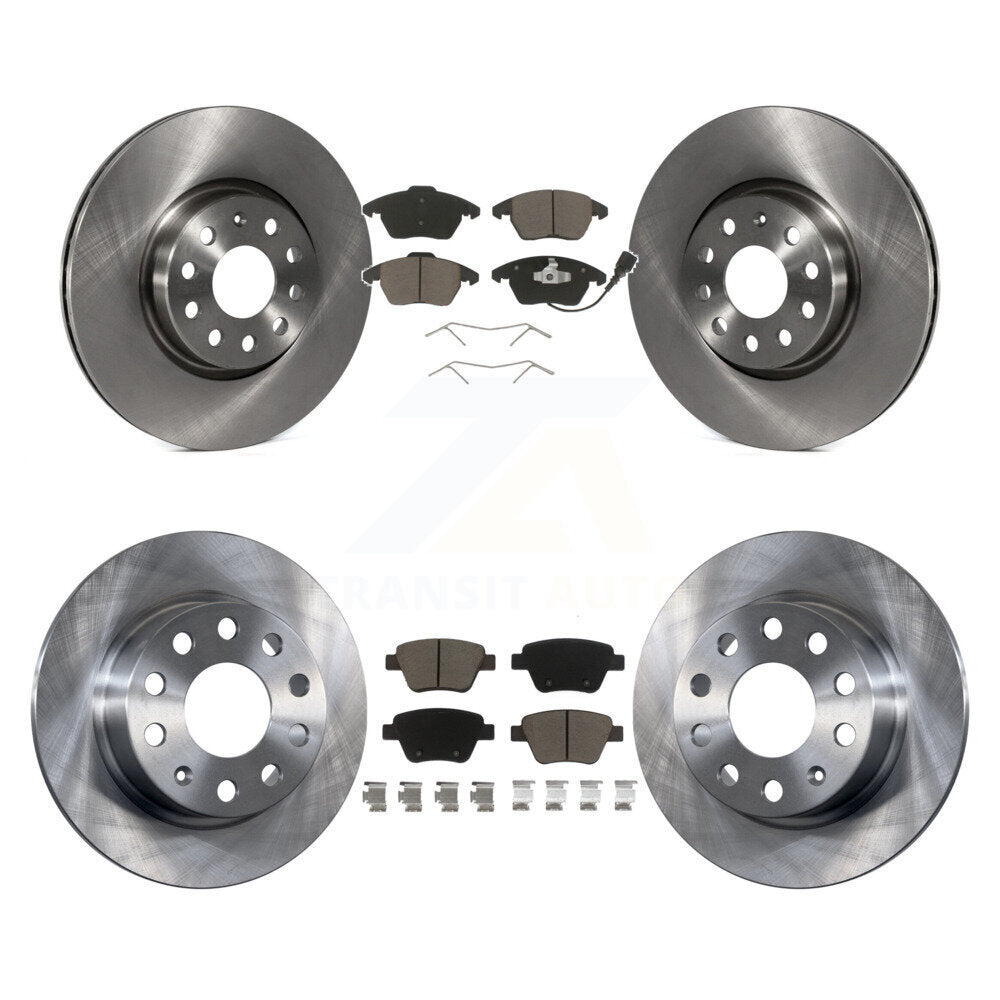 Front Rear Disc Brake Rotors And Ceramic Pads Kit For 2017-2018 Volkswagen Jetta 2.0L K8C-104599