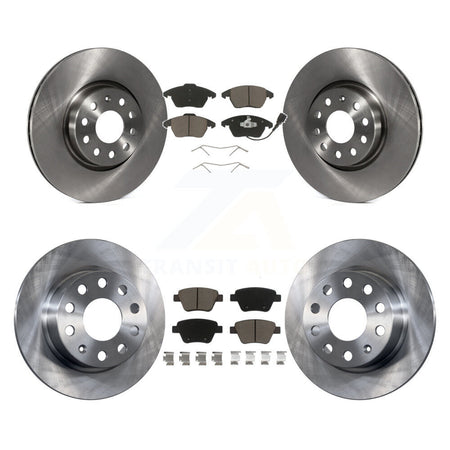 Front Rear Disc Brake Rotors And Ceramic Pads Kit For 2017-2018 Volkswagen Jetta 2.0L K8C-104599