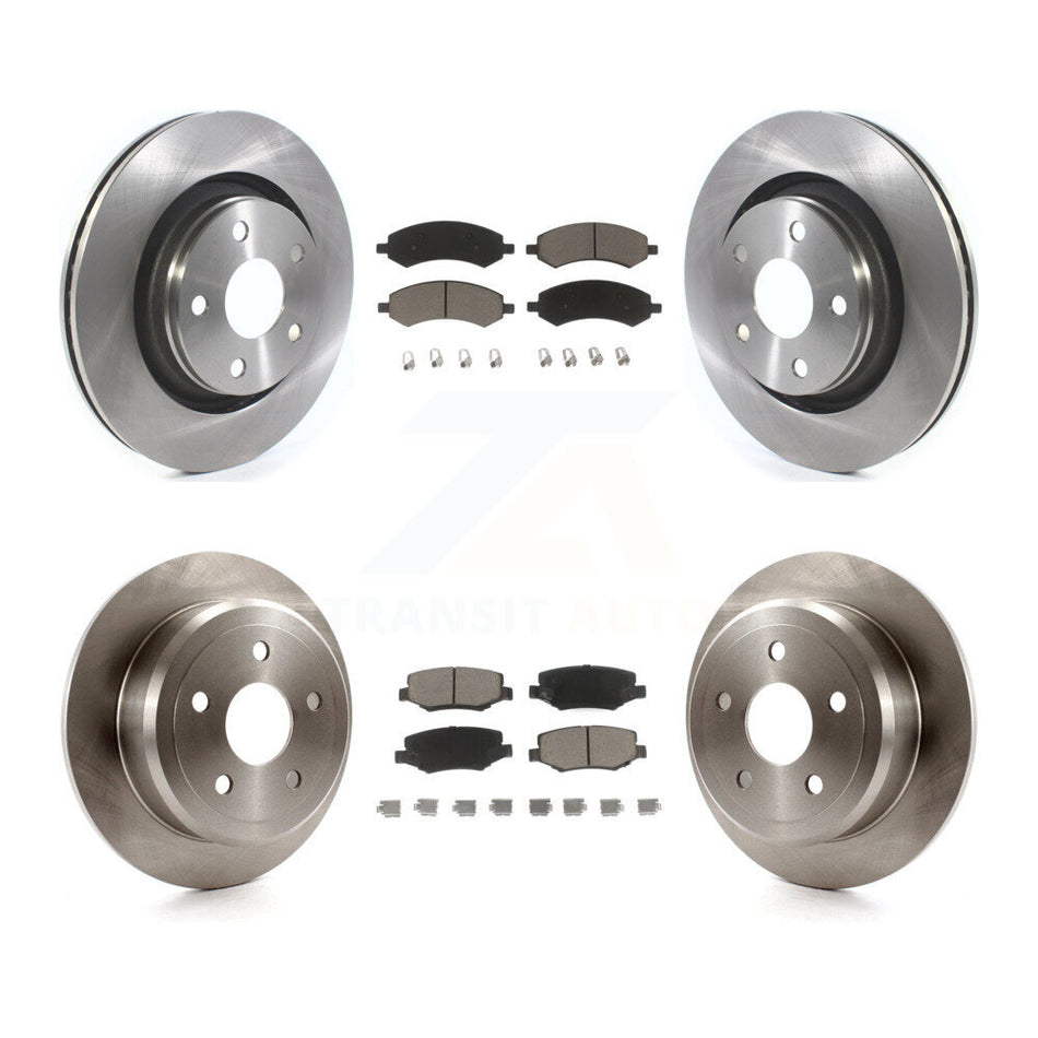 Front Rear Disc Brake Rotors And Ceramic Pads Kit For Jeep Wrangler JK K8C-104604