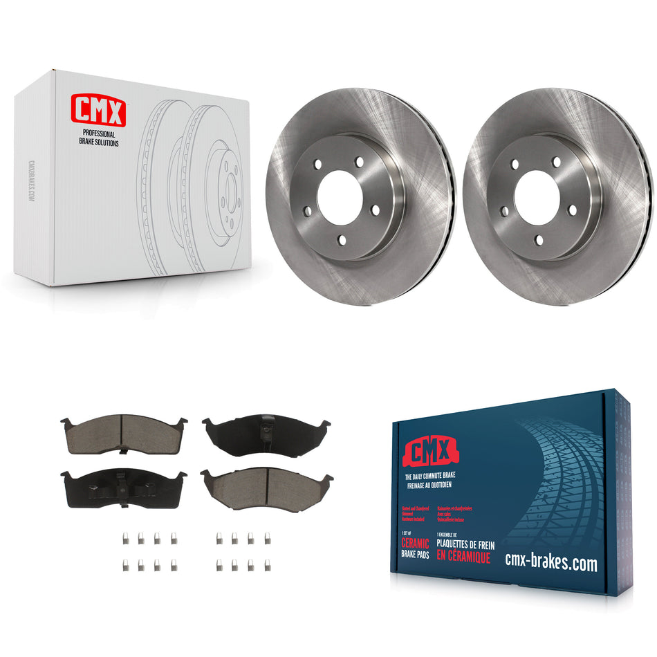 Front Disc Brake Rotors And Ceramic Pad Kit For Chrysler Intrepid Dodge 300M Concorde LHS K8C-104622