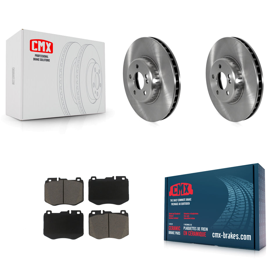 Front Brake Rotors Ceramic Pad Kit For 2018-2019 Mercedes-Benz E300 Without Sport Package K8C-104627
