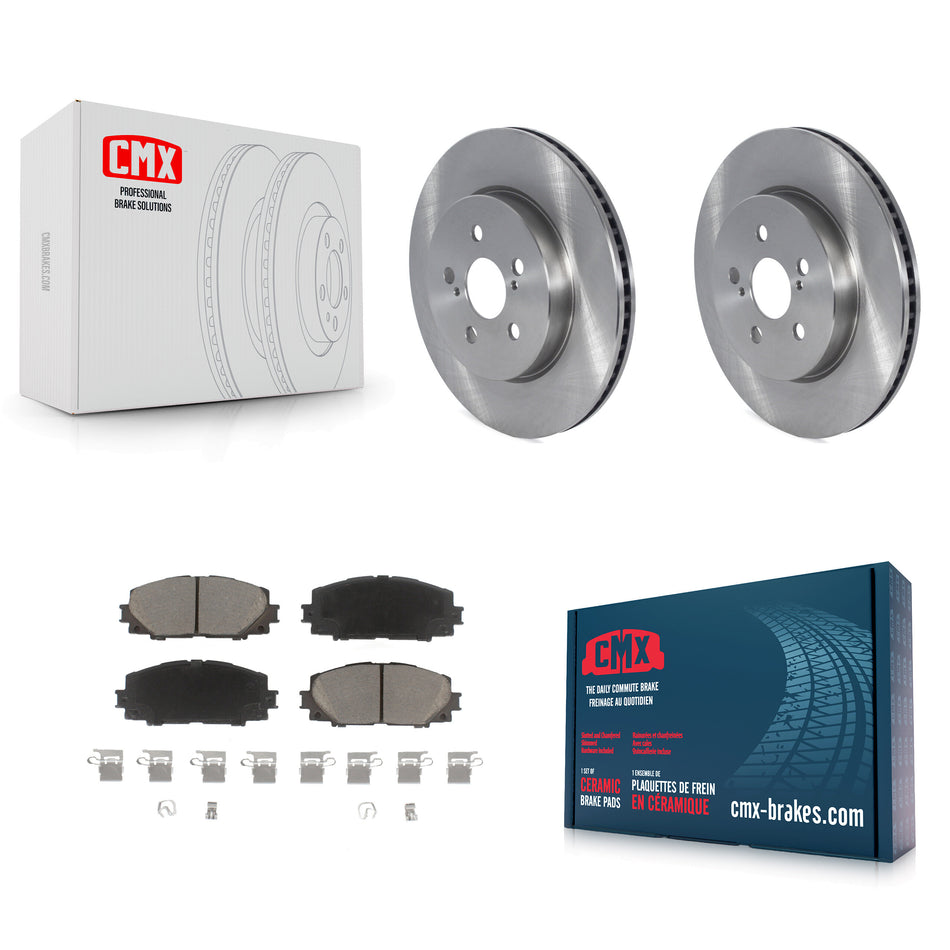 Front Disc Brake Rotors And Ceramic Pads Kit For Toyota Corolla Prius Prime K8C-104634