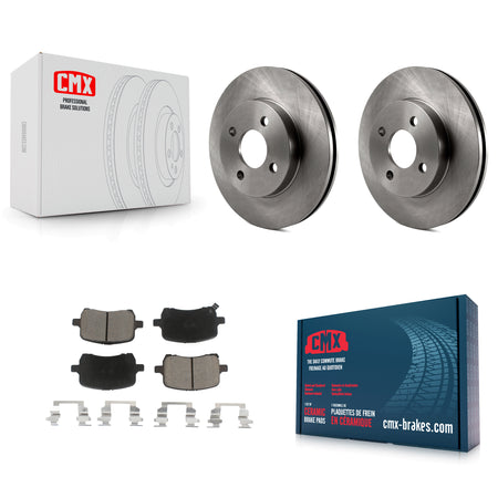 Front Brake Rotors Ceramic Pad Kit For Pontiac G5 With Rear Drum Brakes 4 Lug Wheels K8C-104639