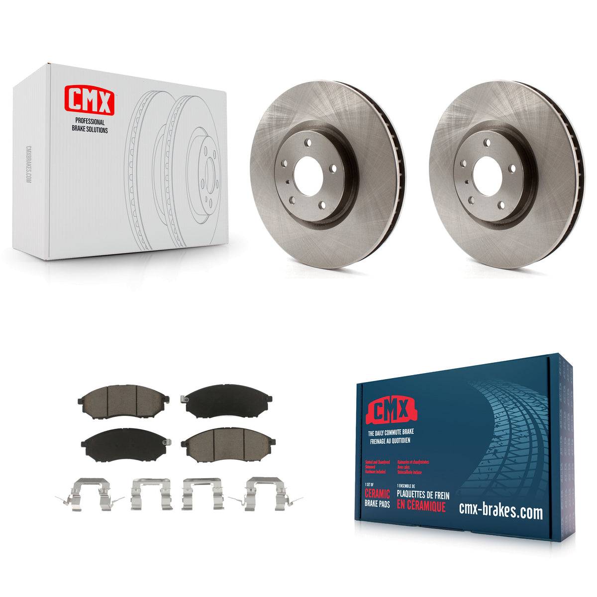 Front Brake Rotor & Ceramic Pad Kit For INFINITI G37 Sedan with RWD Without Brembo Brakes K8C-104642