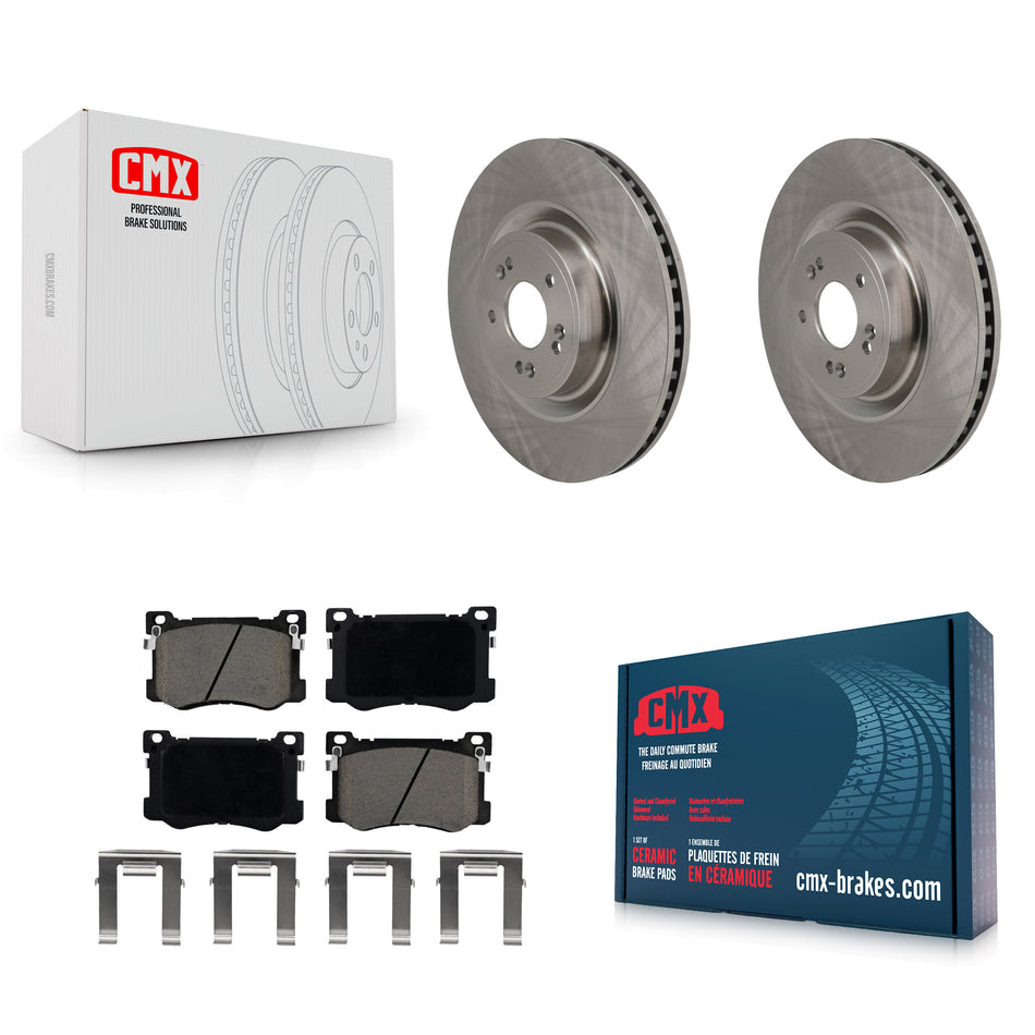 Front Disc Brake Rotors And Ceramic Pads Kit For 2018-2020 Genesis G80 3.3L K8C-104646