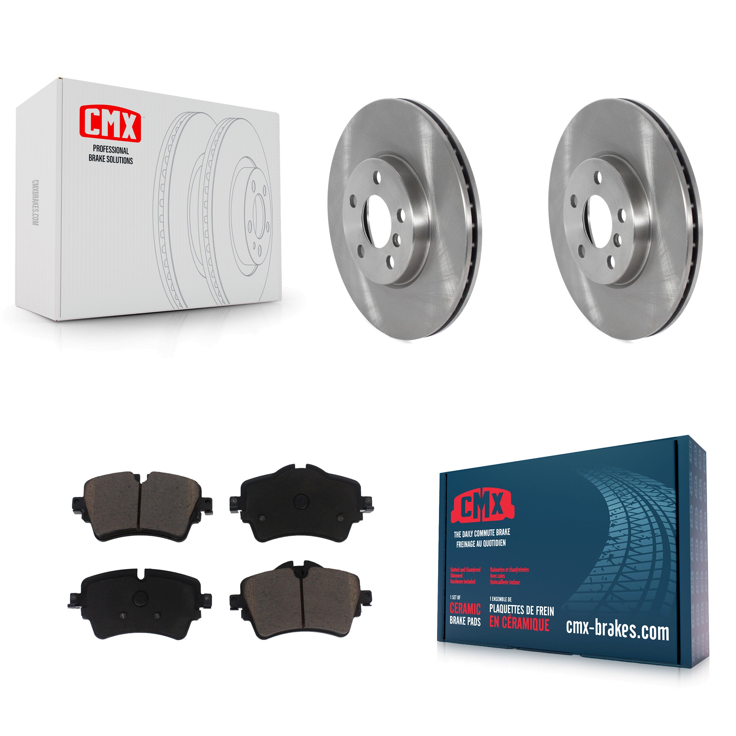 Front Disc Brake Rotors And Ceramic Pads Kit For 2022 Mini Cooper S K8C-104649
